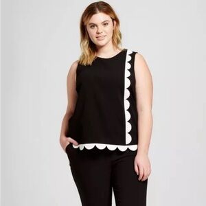 Victoria Beckham For Target Black Twill Sleeveless Blouse size 2X